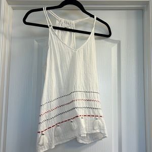 Lou & Grey embroidered tank with tassels